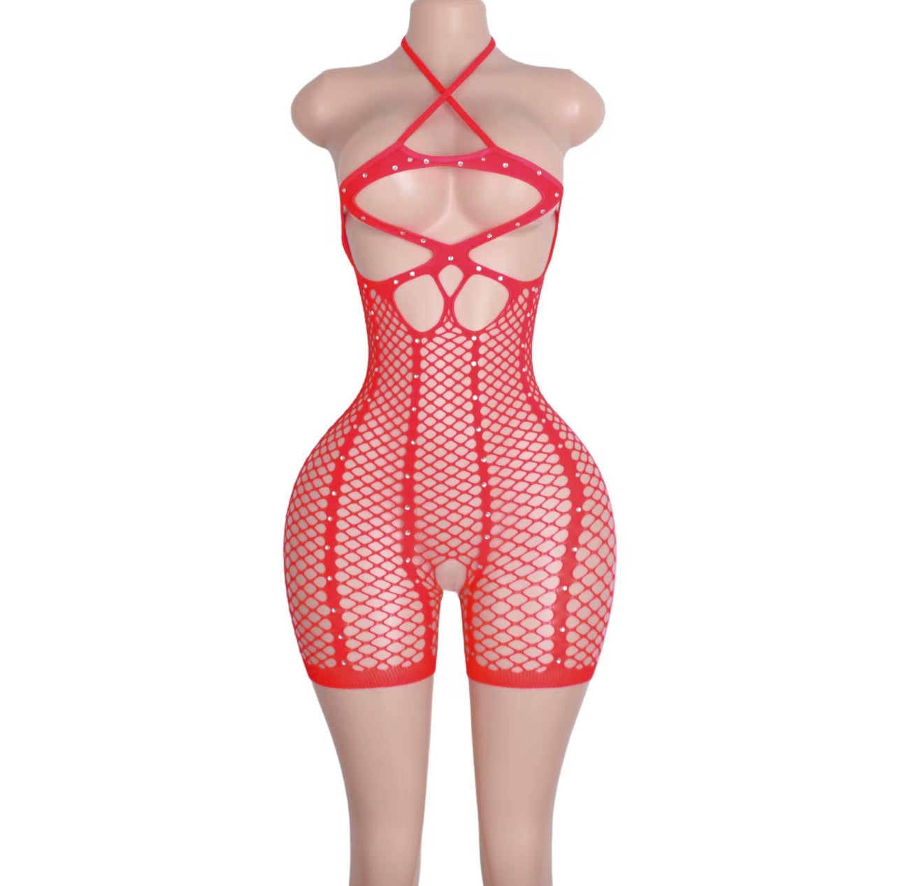 Seductive Allure Mesh lace-up Bodysuit