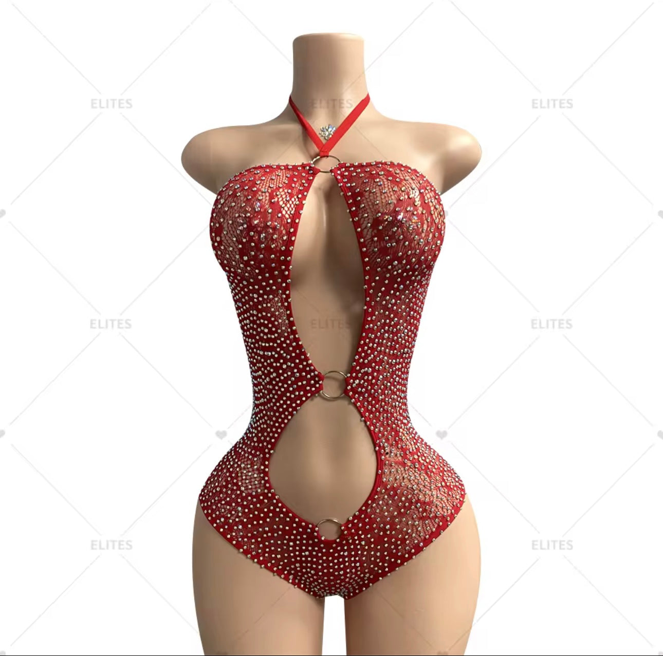💖 “Drip Tease” Rhinestone Cut-Out Bodysuit